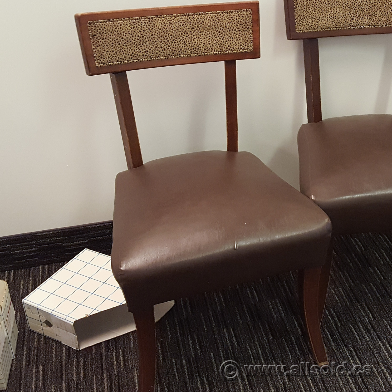 Rustic Brown Leather and Wood Guest Side Chair Allsold.ca Buy